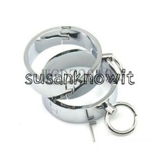 Stainless Steel Handcuffs Restraints Leg Cuff Manacle Anklets Slaver Shackle