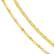 14K Gold Layered Hammered Forzatina Chain (Solid Links) 16"-18" Adjustable
