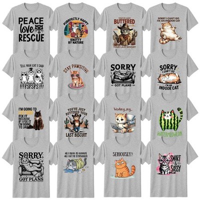 Lustiges T-Shirt Katze Adoption sarkastischer Humor Tier Wortspiele Geburtstag Geschenk
