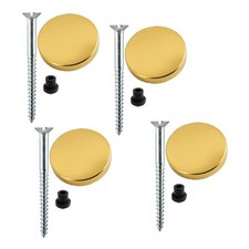 MIRROR SCREWS Dome Caps Covers Choose Finish Brass/Chrome & Size/Length Fixing
