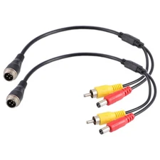 X AUTOHAUX 2pcs Car Camera Adapter 4 Pin to RCA M12 4-Pin Male to... 