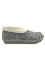 CLOUDSTEPPERS by Clarks Faux Fur  Felt Slippers Step Flow Low Gray