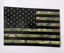Vinyl Sticker Camouflage American Flag 4x6