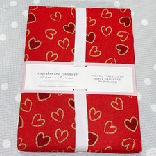 Cupcakes And Cashmere Set 60 x 84 Red Tablecloth Hearts Valentine s day