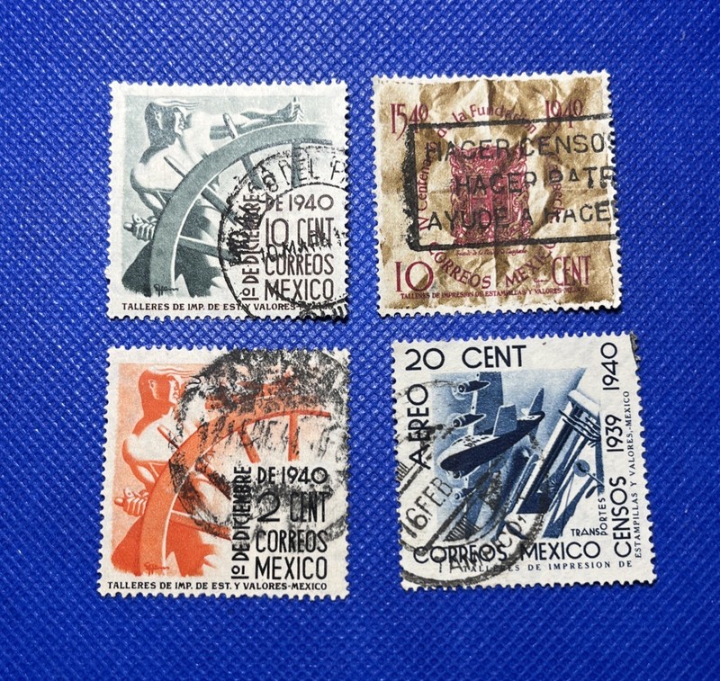 4 Stamps From Mexico 1939-1940 , Used