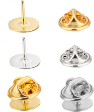 50 Pairs Butterfly Clutch Tie Tacks Pin Backs with 10Mm Blank Pins Silver and Go