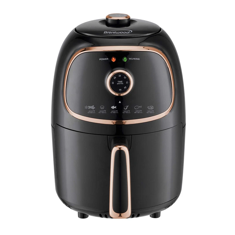 Brentwood Af-202Bkc Small Electric Air Fryer Timer Temp. Control 2-Liter
