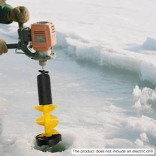 6" Diameter Ice Drill Auger, Nylon Ice Fishing Auger Replacement Part Yellow