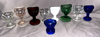 Vintage Glass Eye Wash Cups Lot of 9 Pink Blue Green Red Clear Milk Glass Wyeth