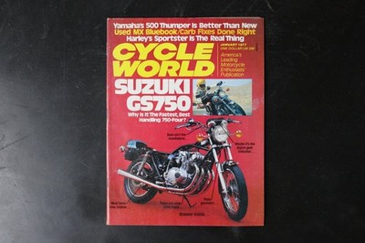Cycle World Magazine January 1977 Suzuki GS750 Motorcycle Harley Sportster