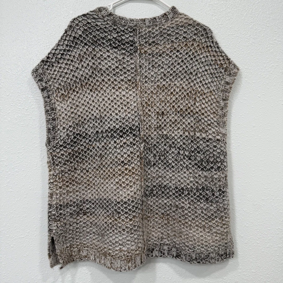 Pure Jill Textured Knit Vest Sweater Taupe Beige Black XS S Wool Mohair Blend - Image 2 of 4