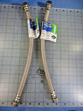 2 Pack Plumbshop Braided Faucet Connector 3/8" Comp X 1/2" FIP X 12 Long