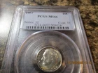 1957 ROOSEVELT DIME PCGS MS66 TONED   9424