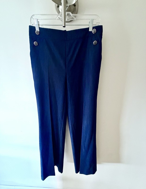 KARL LAGERFELD Paris Women’s Wide Leg Pants- Navy Blue, Size 6