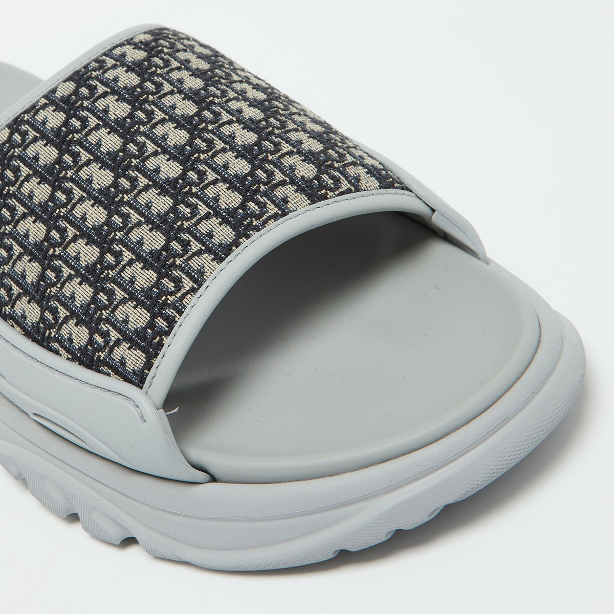 【サイズ豊富☆】Dior H-Town サンダル グレー Dior Grey Canvas and Rubber H-Town Single Band Slide Sandals