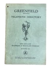 Greenfield 1949 MA VT New England Telephone and Telegraph Phone Directory 89 Pgs