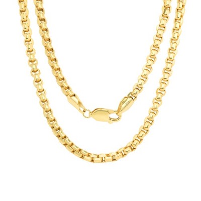 最終価格10k GOLD BOX CHAIN 20inch ベネチアン チェーン 10K Yellow Gold necklace Box chain 20 in 1.3 mm 1.30mm
