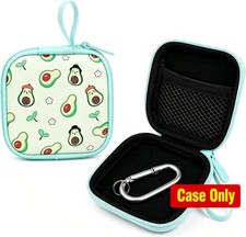 Cute Earbud Case with Carabiner, Mini Hard Shell Carrying Pouch for Earphones