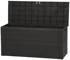 Garten Kissen Box in Holz Optik - 120x58x46 cm - Auflagen Truhe Aufbewahrungsbox