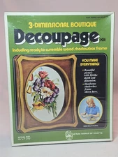 Vintage 1972 Craft Master Decoupage Kit Multi-Floral Sealed 3D Shadowbox Craft