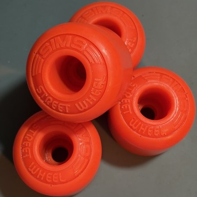 RARE Vintage NOS SIMS STREET SKATEBOARD WHEELS Neon Orange VISION HAWK HOSOI