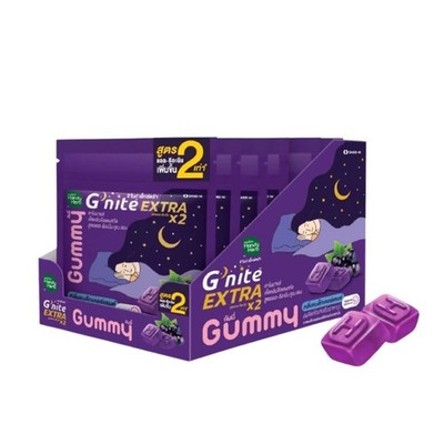 Sleep Gummies Chamomile Reishi L-Theanine G nite Extra Blackcurrant 0% Sugar 6 P