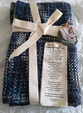 New Woven Infinity Scarf Blue Tones DEMDACO DD Traders Gold Threading 