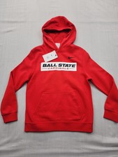 Nike Ball State Cardinals Hoodie Youth Size Medium Club Fleece Sweatshirt New 