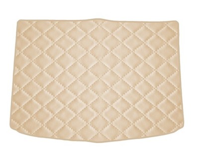 Öko Leder Kofferraumteppich für Lancia Delta III 2008-2014, Beige x14 Rand