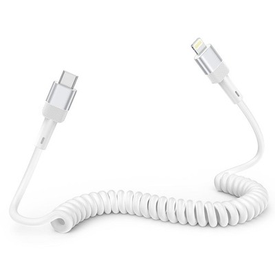 Spiralkabel USB C Light-ning Kabel, iphone Ladekabel MFi Certified Carplay