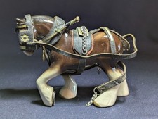 CERAMIC "SHIRE HORSE" With HARNESS BESWICK? 4" 10cm Tall