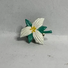 Ontario Trillium Flower Blossom  Lapel Pin