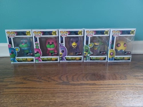 FNAF Five Nights At Freddys Blacklight Funko Pop Full Set of 5 GameStop Exclusiv
