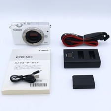 Canon EOS M10 Mirrorless Camera Body White Excellent Condition Accessories