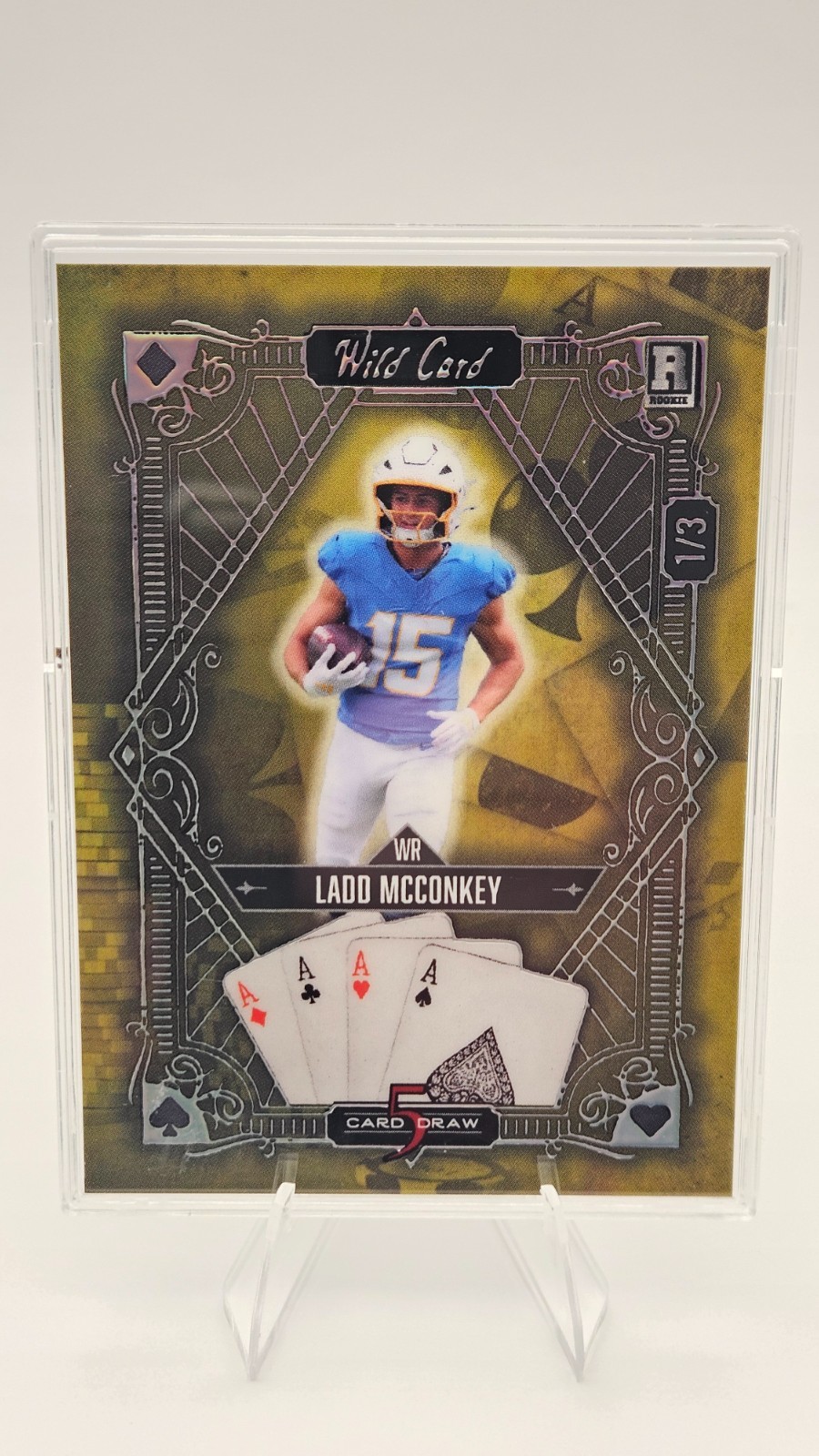 Ladd McConkey Wild Card 5 Card Draw Hobby Autographs #LM Base