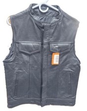 Men's Made in the USA Club Style Motorcycle Vest Leather 650