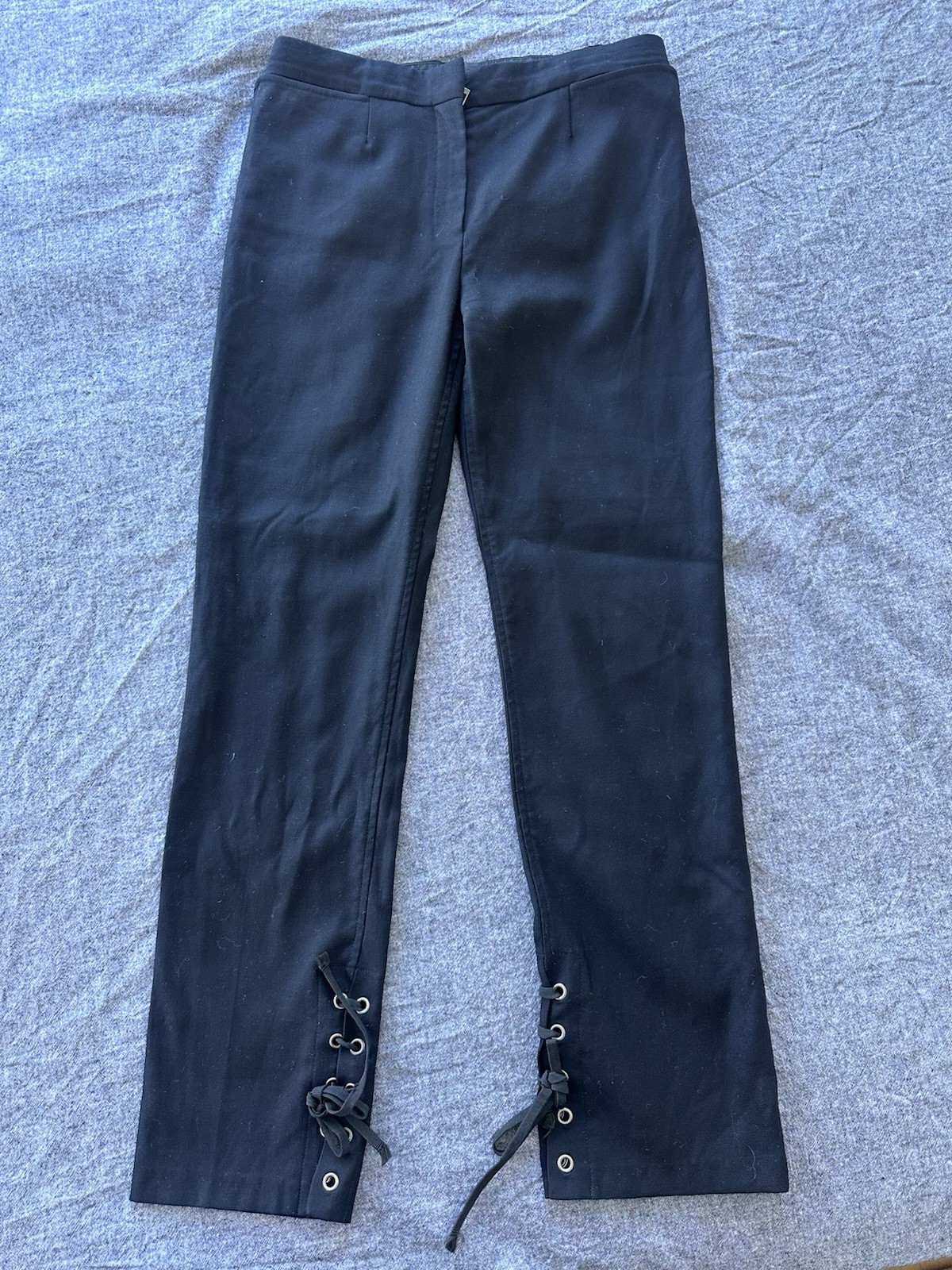 Pantaloni Yves Saint Laurent FW 2001 Tom Ford neri stringati lana passerella Italia YSL.