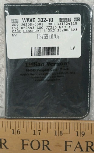 New Lillian Vernon Black Passport Case 024543 - Picture 2 of 12