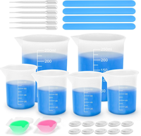 27Er Messbecher Epoxidharz, Silikonbecher Set Skala Mischbecher 250Ml/100Ml Mit