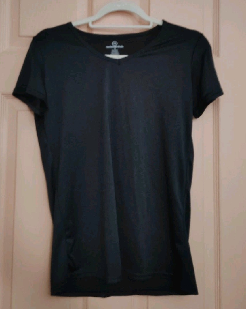 Real essentials Black Small Polyester Short Sleev… - image 1