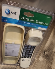 Vintage AT T Trimline 210 Bisque Corded Push Button Receiver Phone