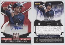 2014 Panini Donruss Elite Signatures Status Red Die-Cut /10 Ryan Braun #39 Auto
