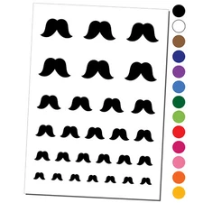 Walrus Mustache Moustache Silhouette Temporary Tattoo Water Resistant Set