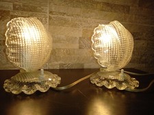 Bellissima coppia abat jour d'epoca foglia murano barovier Pair Old table lamp