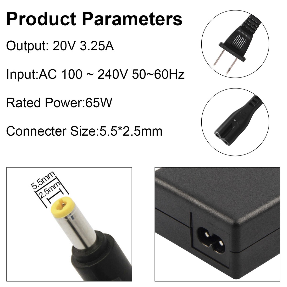 Adapter Charger Power Cord CPA-A065 36001943 36001929 45N0223 For 