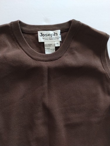 Joseph A Sweater Vest Womens Extra Large Brown Crew Neck Striped - Picture 3 of 8