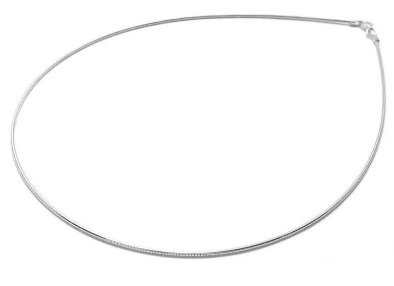 Collar Omega Redondo Plata de Ley 925 - 1,2 mm 16"/18" Hecho en Italia Foto 2 de 3
