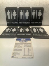 Duro Decal ADA RESTROOM Self Adhesive Sign with Braille 6" x 9  LOT OF-6