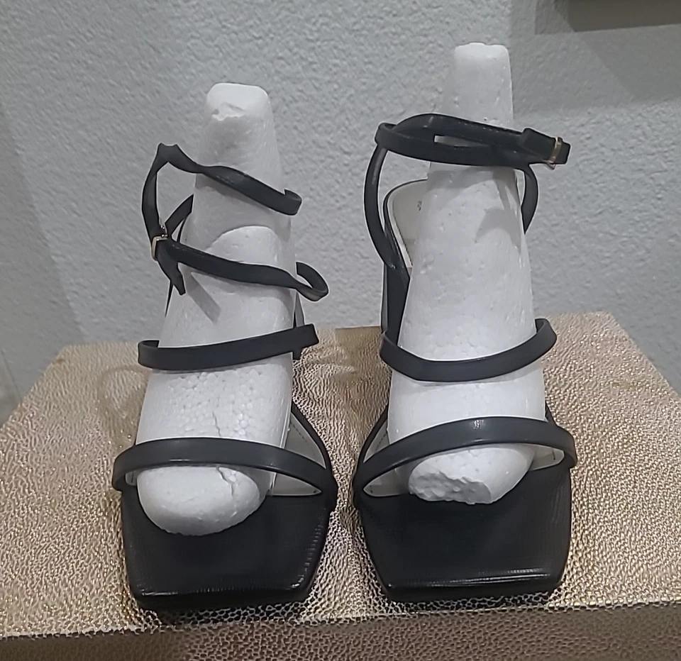 Sandalias Worthington para mujer de tacón pico negras talla 11/23 nuevas sin caja o etiquetas Foto 3 de 4