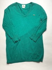 Lacoste Mens Green Long Sleeve V-Neck Sweater Size 40 Q